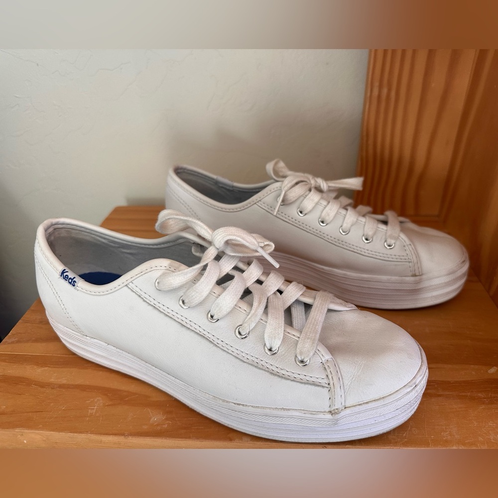 Keds Classic Platform White Lace-Up Sneakers